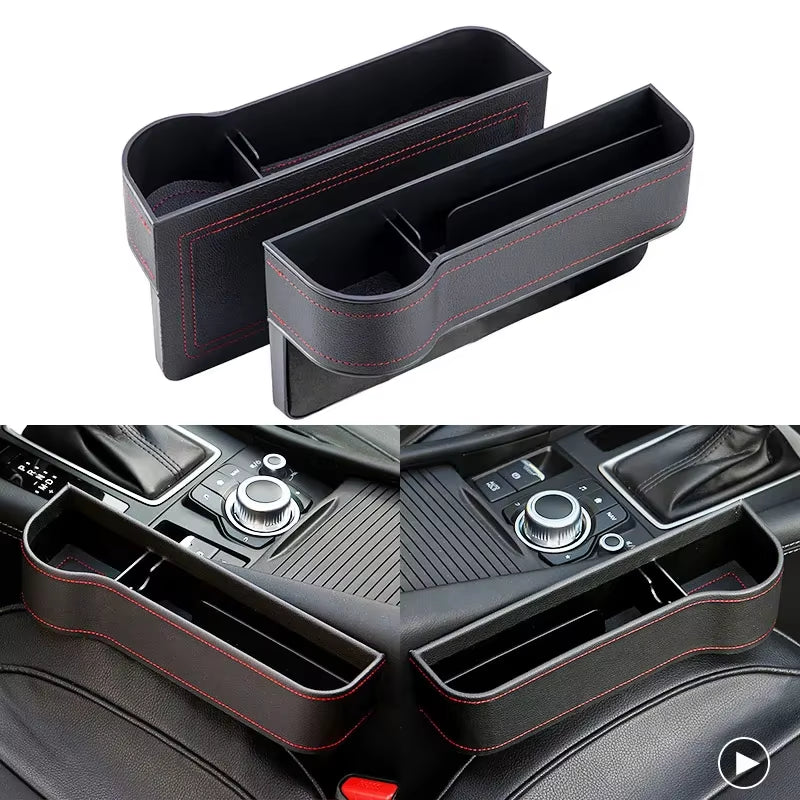 LuxPocket™ Leather Car Seat Gap Organizer – Declutter Your Drive in Style