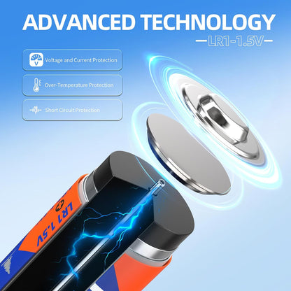 5 Counts 1.5V LR1/MN9100/E90/N Size Alkaline Batteries, Leak-Proof Batteries, High Performance and Powerful Batteries, Suitable for All Kinds of Electronic Equipment