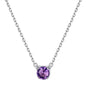 Cute Cat Necklace Sterling Silver Birthstone Pendant Necklace for Women Dainty Jewelry Valentines Day Gifts for Cat Lovers Wife Sister Mom